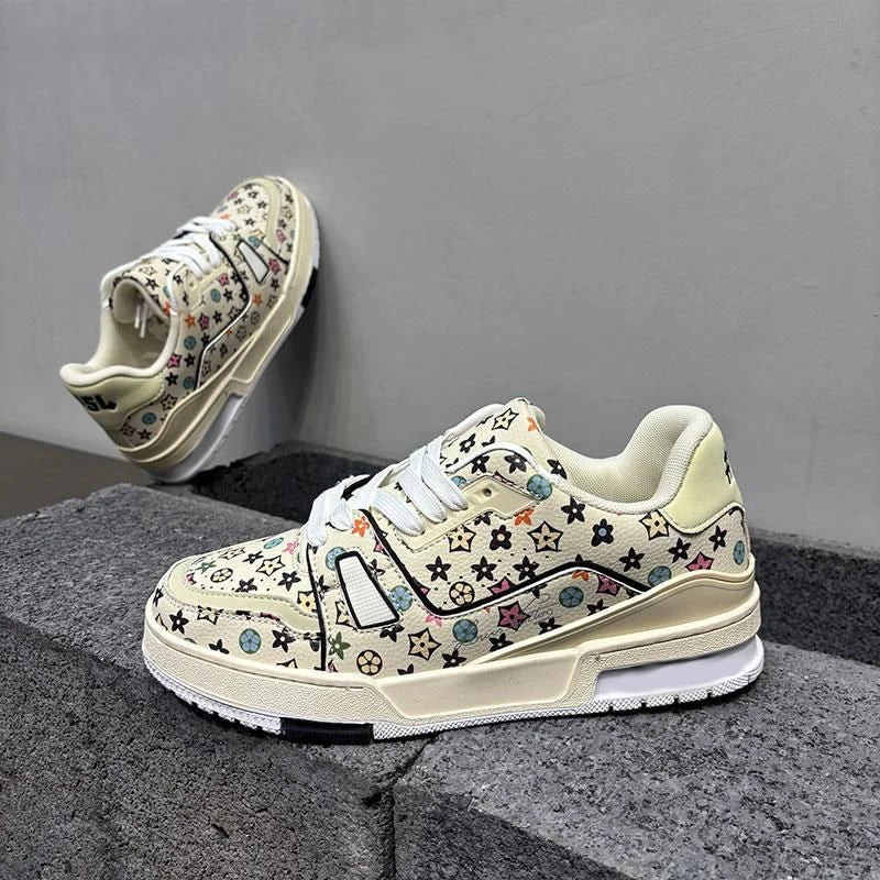 Luxury Designer Men's Sporty Casual Lace-up Sneakers Top Fashion Trend Board Shoes Breathable Comfort Flat Non-Slip