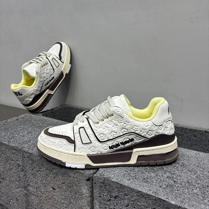 Luxury Designer Men's Sporty Casual Lace-up Sneakers Top Fashion Trend Board Shoes Breathable Comfort Flat Non-Slip