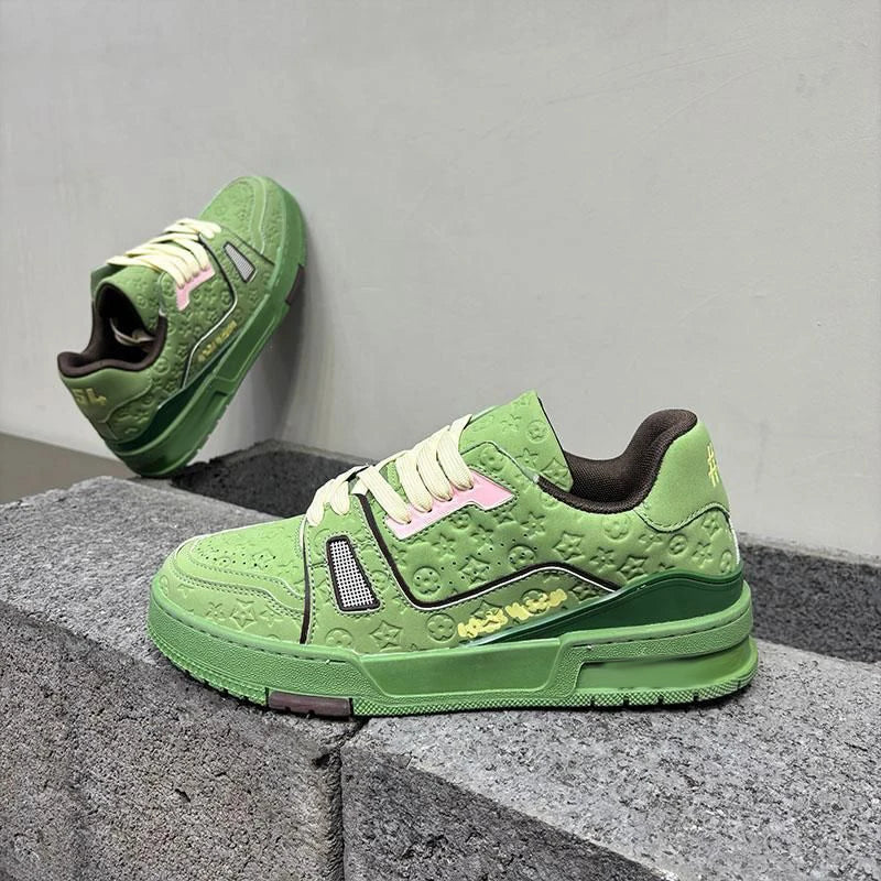 Luxury Designer Men's Sporty Casual Lace-up Sneakers Top Fashion Trend Board Shoes Breathable Comfort Flat Non-Slip