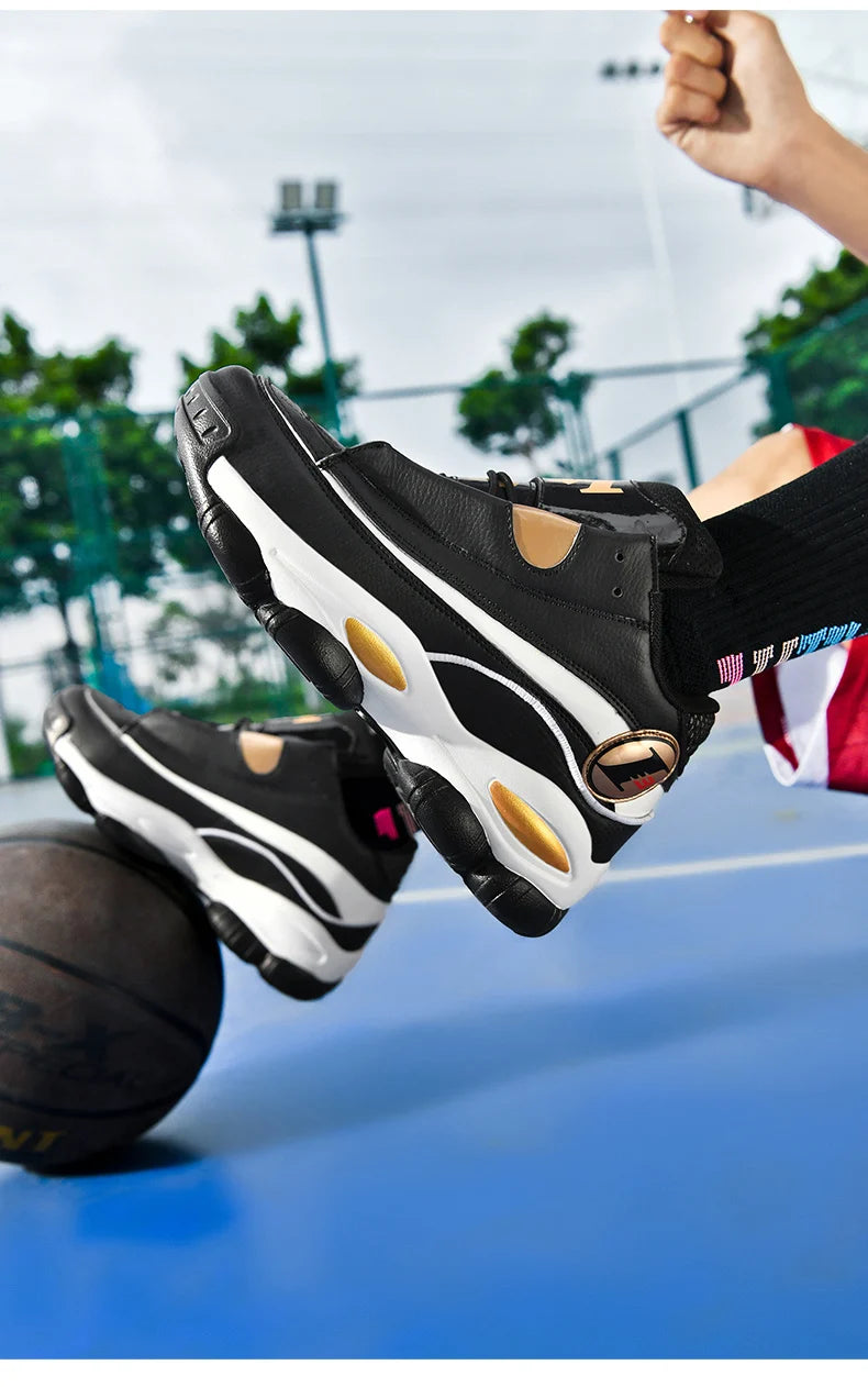 High Quality Men's Basketball Shoes Autumn Leather Sports Shoes Outdoor Platform Professional Basketball Boots Men Traning Shoes