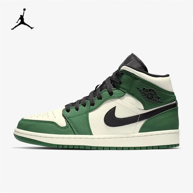 Jordan Air Jordan 1 Mid-top Comfortable And Durable Retro Basketball Shoes For Men 852542-301 Outdoors Cushioned Sports Shoes