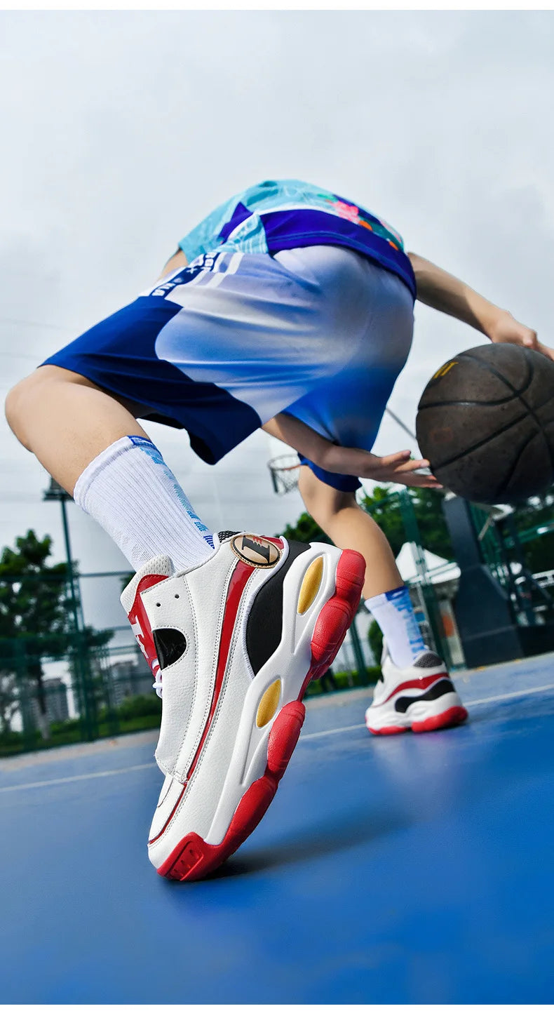 High Quality Men's Basketball Shoes Autumn Leather Sports Shoes Outdoor Platform Professional Basketball Boots Men Traning Shoes