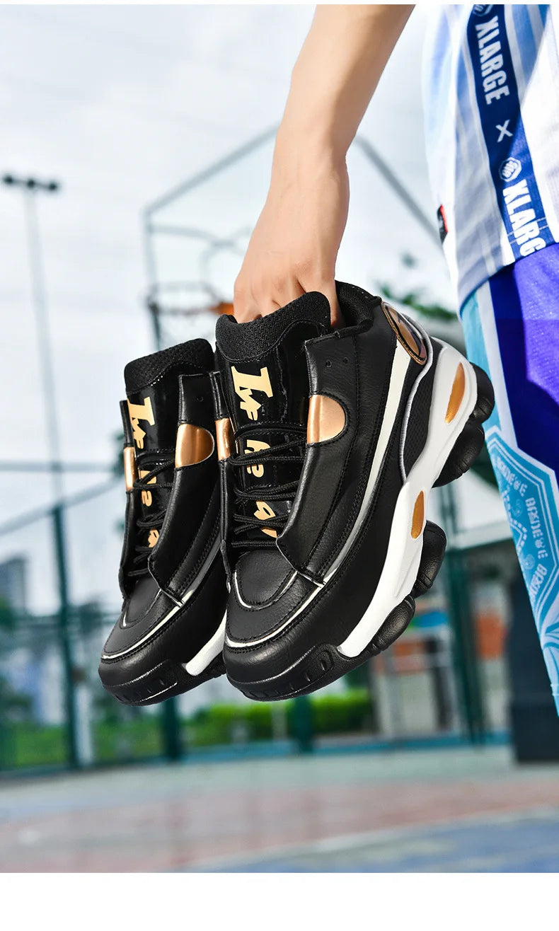 High Quality Men's Basketball Shoes Autumn Leather Sports Shoes Outdoor Platform Professional Basketball Boots Men Traning Shoes