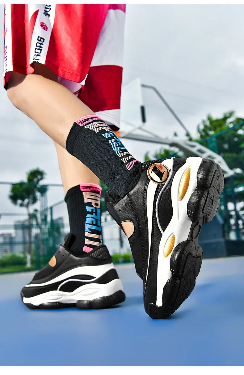 High Quality Men's Basketball Shoes Autumn Leather Sports Shoes Outdoor Platform Professional Basketball Boots Men Traning Shoes