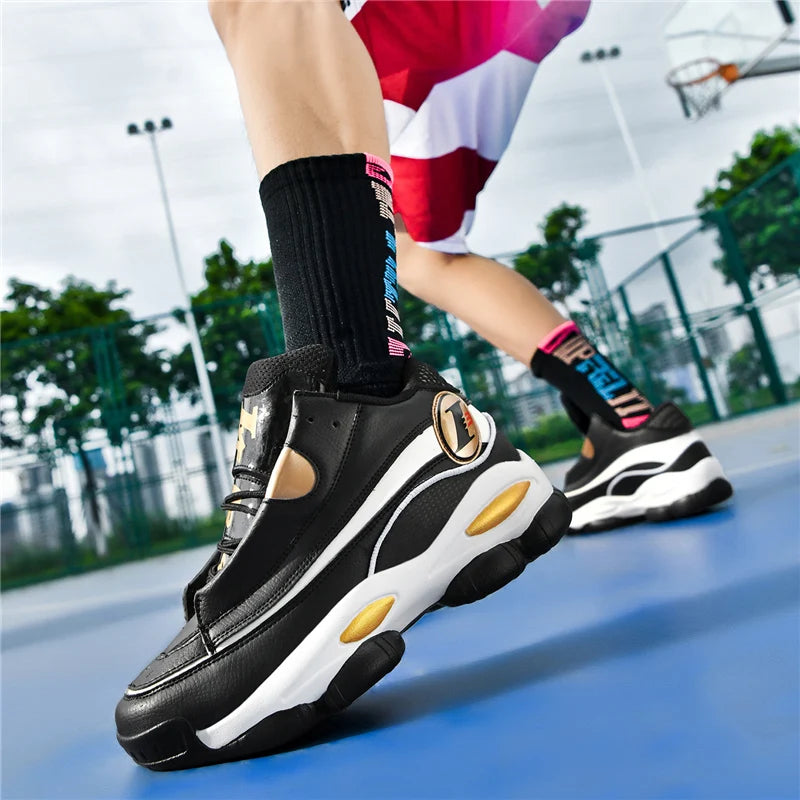 High Quality Men's Basketball Shoes Autumn Leather Sports Shoes Outdoor Platform Professional Basketball Boots Men Traning Shoes