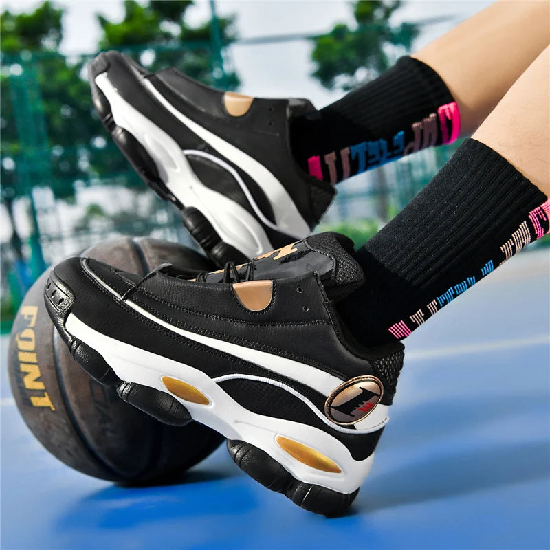 High Quality Men's Basketball Shoes Autumn Leather Sports Shoes Outdoor Platform Professional Basketball Boots Men Traning Shoes