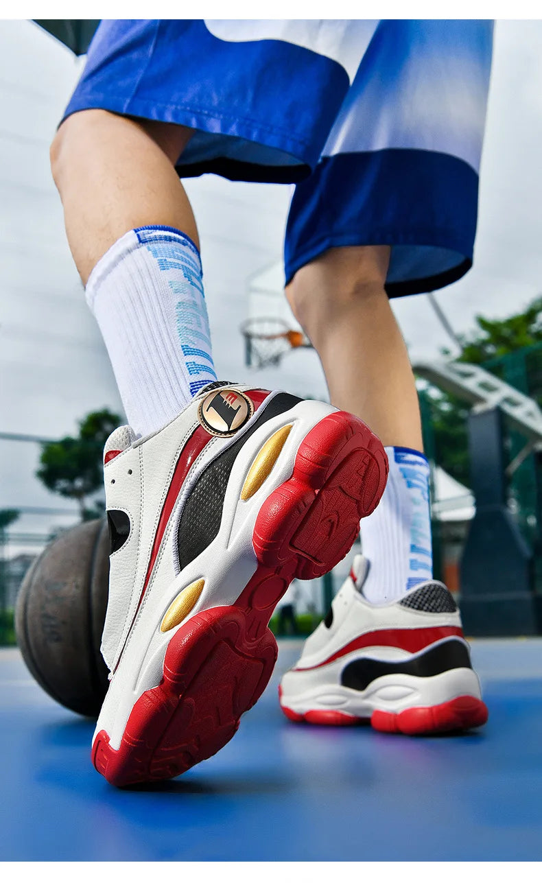 High Quality Men's Basketball Shoes Autumn Leather Sports Shoes Outdoor Platform Professional Basketball Boots Men Traning Shoes