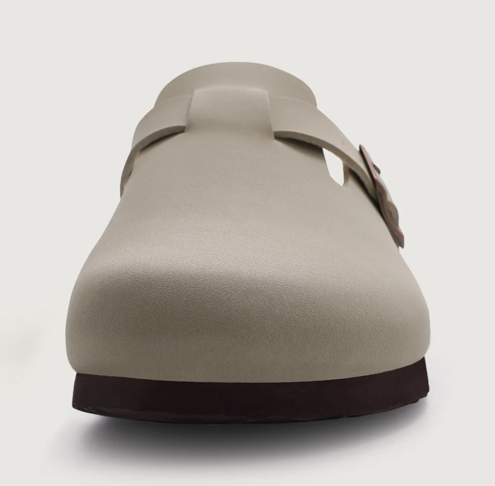 Kidmi New Genuine Suede Clogs for Women Men Clogs Soft Cork Footbed Mules Comfort Potato Shoes with Arch Support Beach Sandals