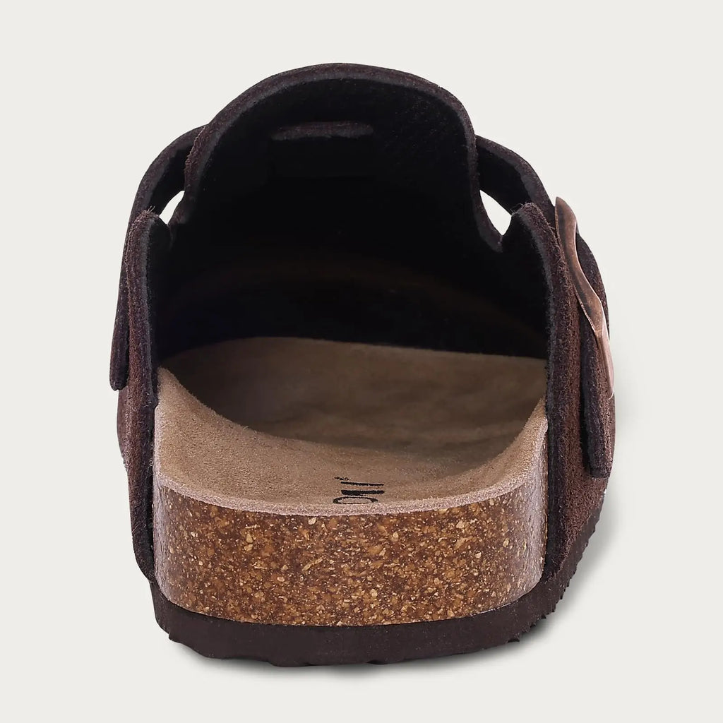 Kidmi New Genuine Suede Clogs for Women Men Clogs Soft Cork Footbed Mules Comfort Potato Shoes with Arch Support Beach Sandals