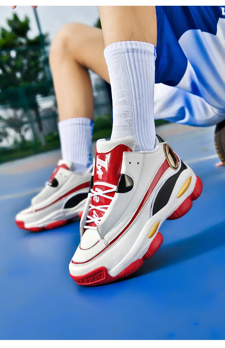High Quality Men's Basketball Shoes Autumn Leather Sports Shoes Outdoor Platform Professional Basketball Boots Men Traning Shoes