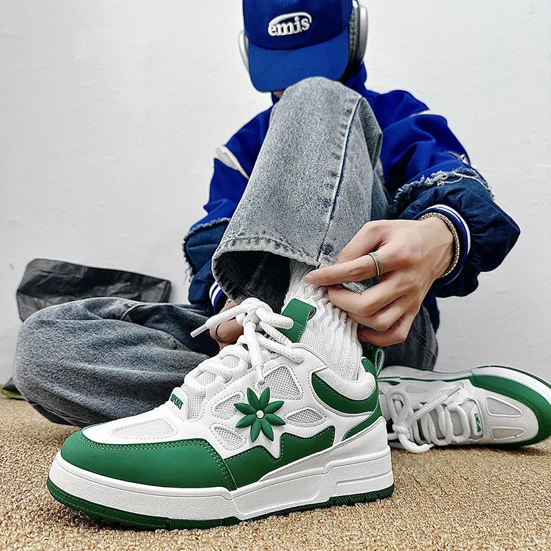 Fashion Mens Shoes Trend Street Skateboard Shoes Man Luxury Brand Training Sneakers Mesh Breathable Casual Shoes Tenis Masculino