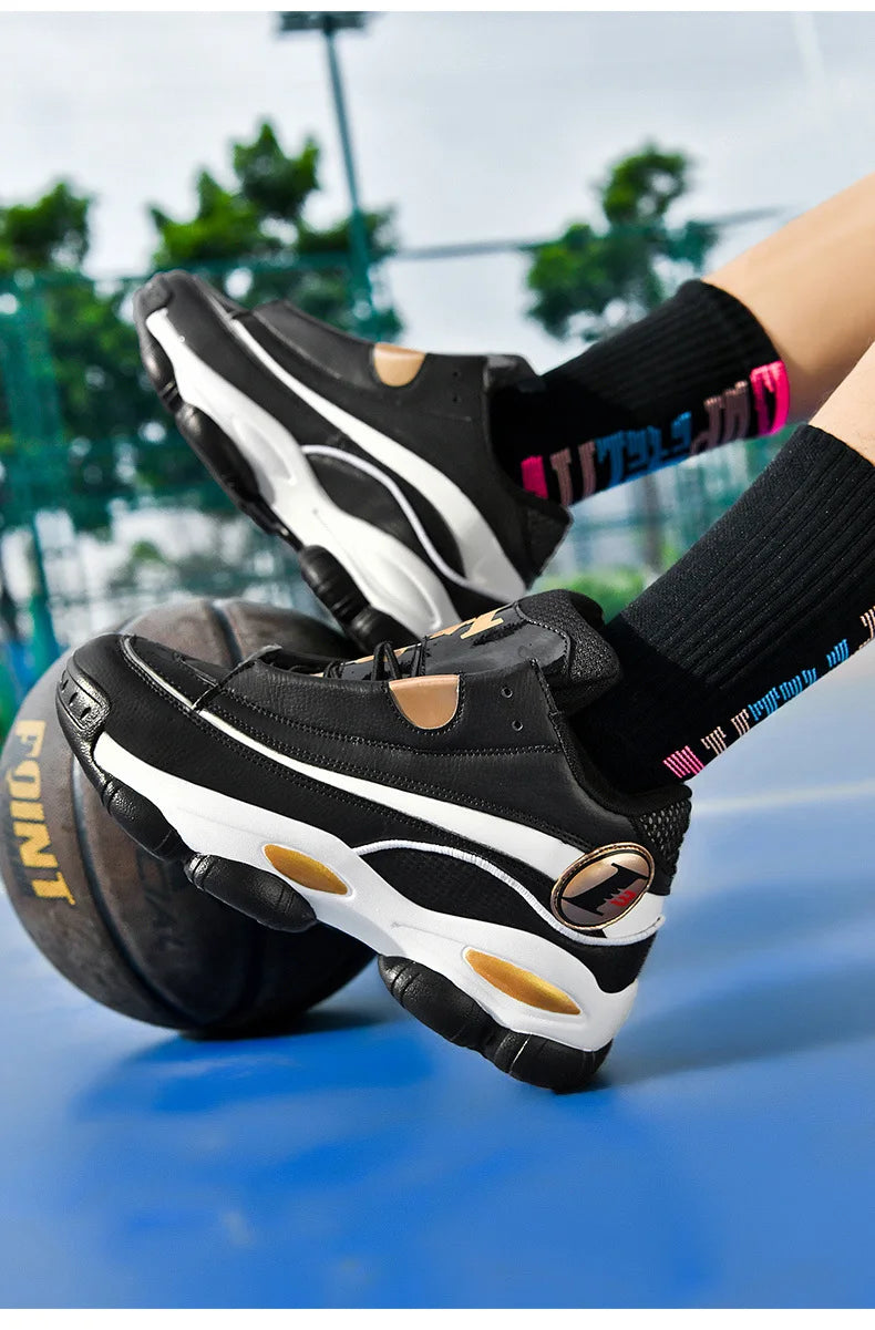 High Quality Men's Basketball Shoes Autumn Leather Sports Shoes Outdoor Platform Professional Basketball Boots Men Traning Shoes