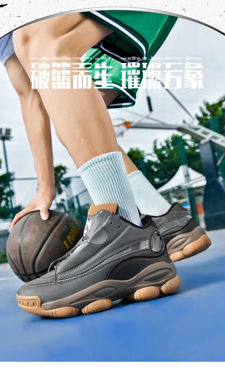 High Quality Men's Basketball Shoes Autumn Leather Sports Shoes Outdoor Platform Professional Basketball Boots Men Traning Shoes