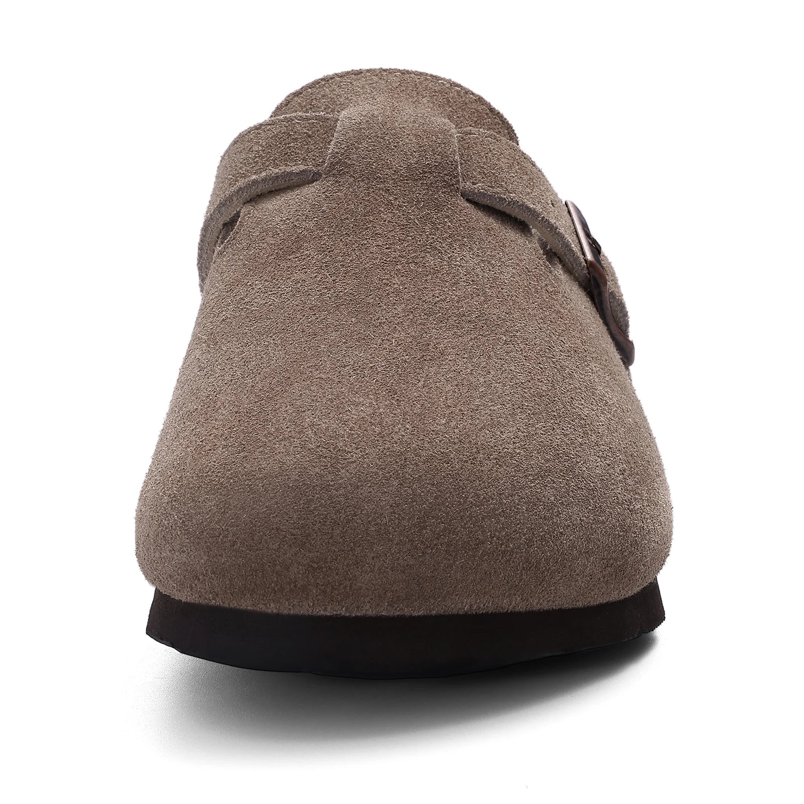 Kidmi New Genuine Suede Clogs for Women Men Clogs Soft Cork Footbed Mules Comfort Potato Shoes with Arch Support Beach Sandals