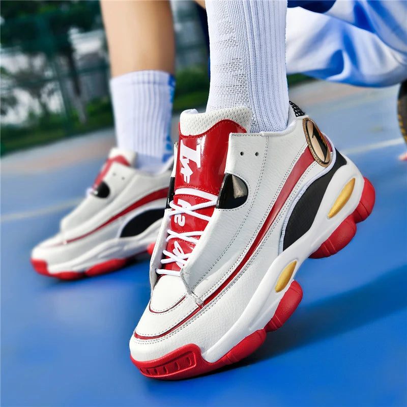 High Quality Men's Basketball Shoes Autumn Leather Sports Shoes Outdoor Platform Professional Basketball Boots Men Traning Shoes