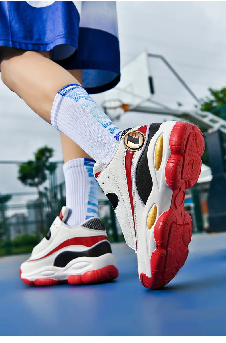 High Quality Men's Basketball Shoes Autumn Leather Sports Shoes Outdoor Platform Professional Basketball Boots Men Traning Shoes